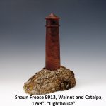 Shaun Freese 9913, Walnut and Catalpa, 12x8”, “Lighthouse”