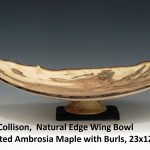 Bill Collison, NATURAL EDGE WING BOWL, Quilted Ambrosia Maple with Burls, 23x12x3 inches 1